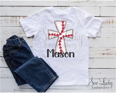 Baseball Cross Personalized Shirt - Short Sleeves - Long Sleeves - image2